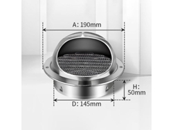 Tapa De Ventilación De Acero Inoxidable Redonda Para Secadora, Baño, Cocina Y Sistemas De Ventilación Industrial 150mm Plata
