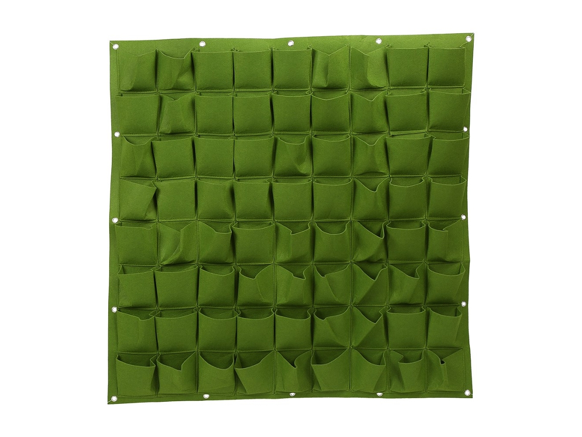 Bolsa De Cultivo Vertical Para Montaje En Pared Con 72 Bolsillos, Fabricada En Fieltro Ecológico, Para Jardinería De Exterior E Interior.