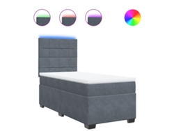 Maison Exclusive - Cama Box Spring Con Colchón Terciopelo Gris Oscuro 90x190 Cm