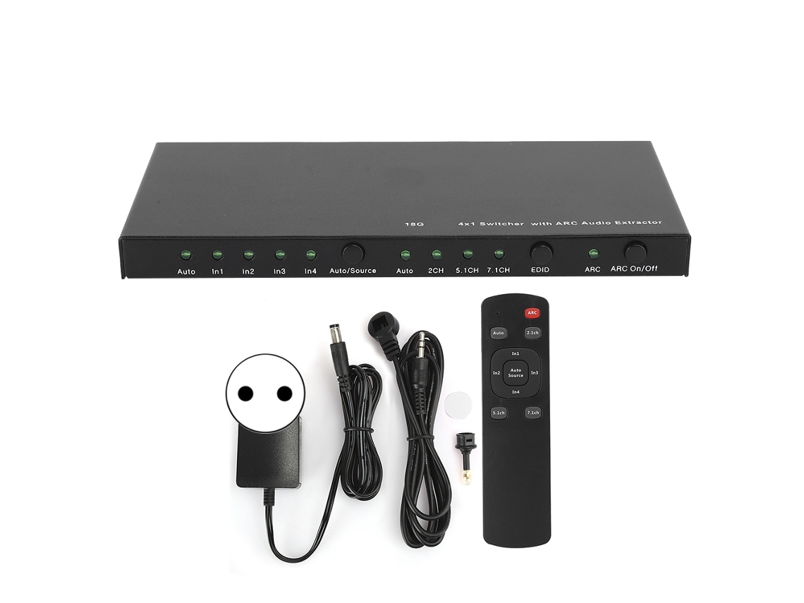 Matriz HDMI 4 entradas 1 salida Separador de audio