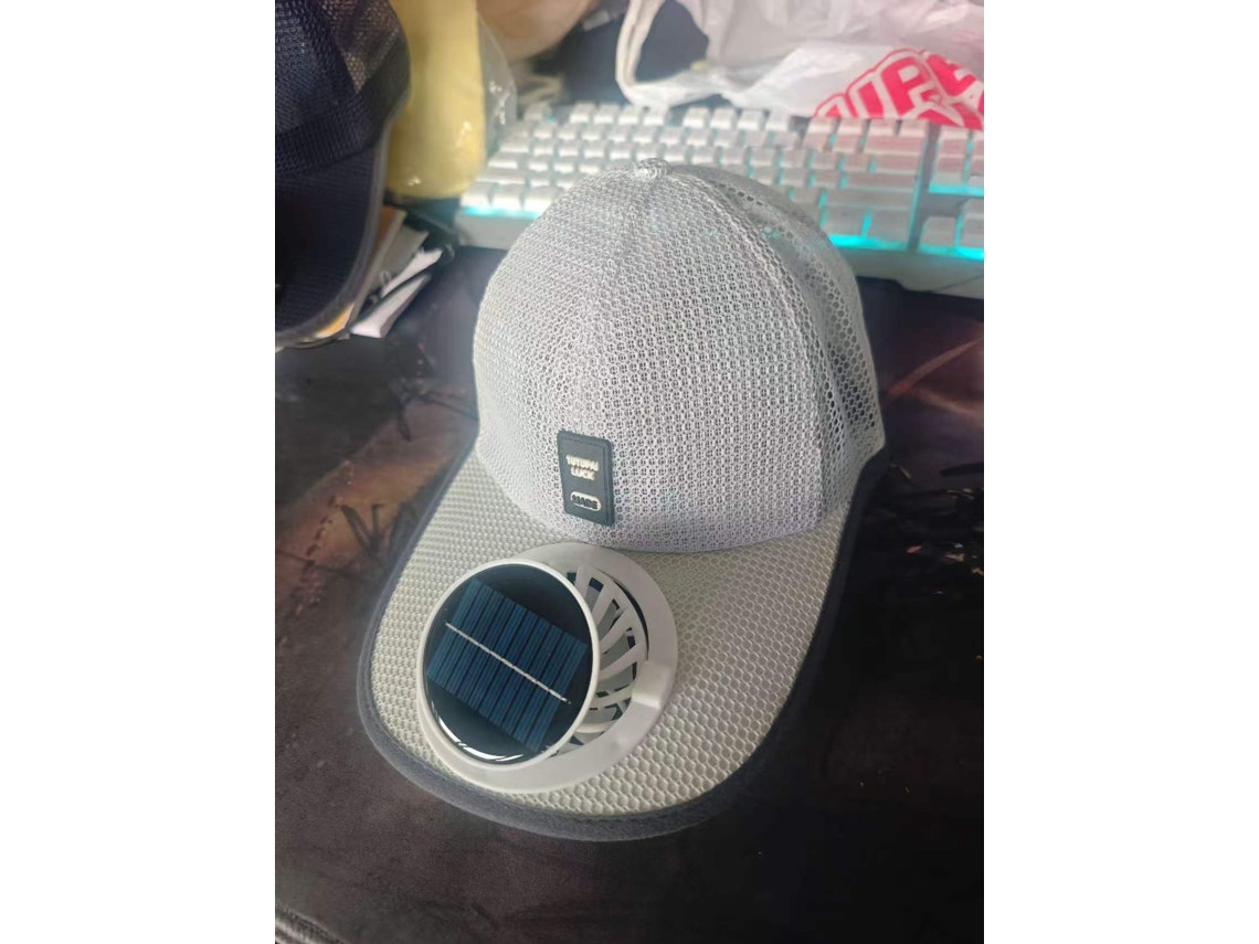 Sombrero Con Ventilador Y Energía Solar (gris Claro)
