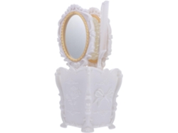 Ensemble Peigne De Coiffure Antistatique Y Miroir Portátil Blanc Élégant Boîte Pvc, De Massage D...