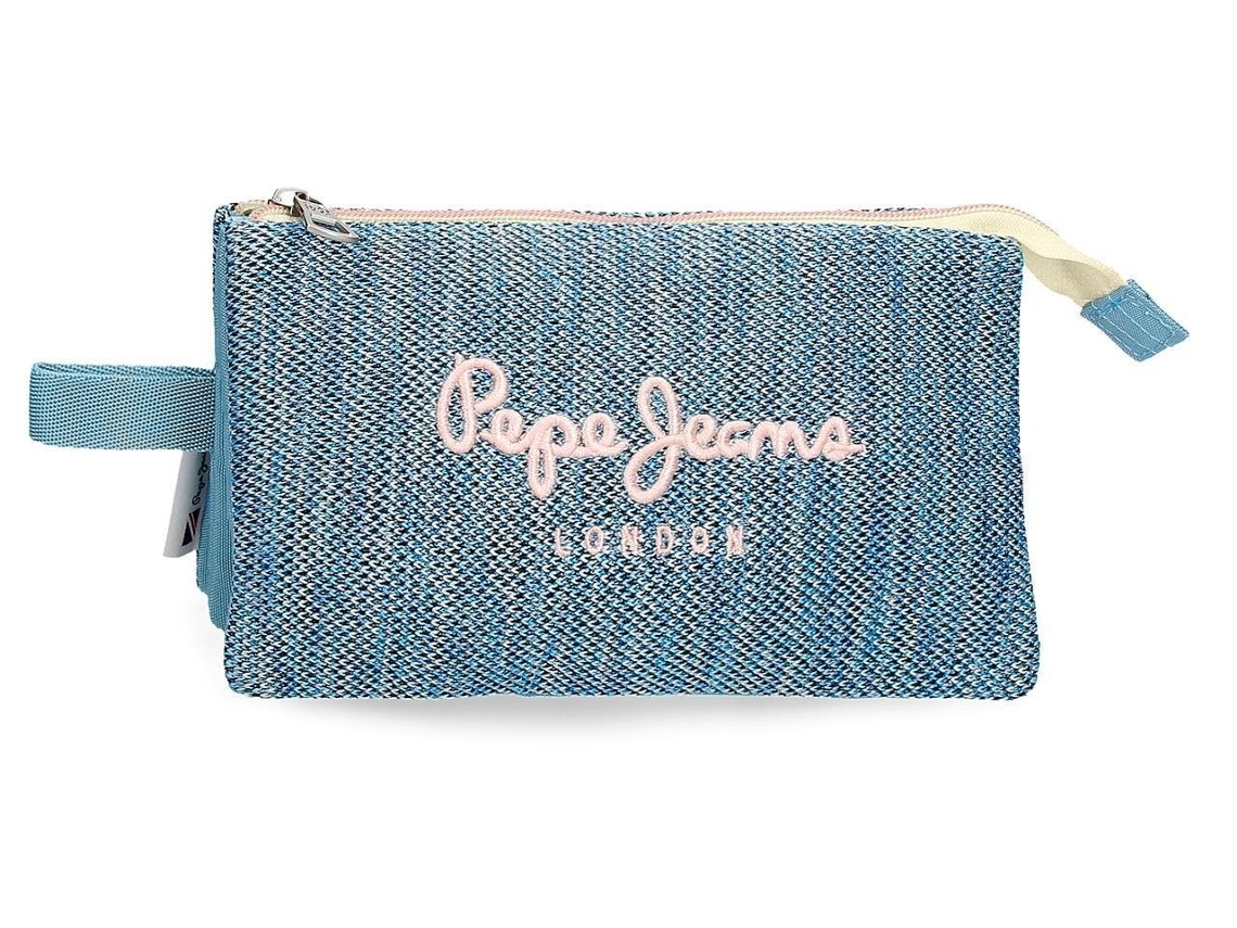Estuche Triple PEPE JEANS (22 x 12 x 5 - Poliéster - Azul)