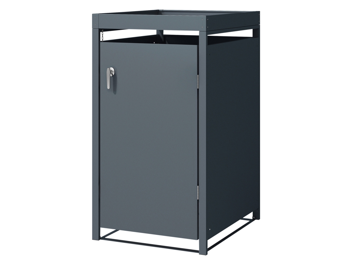 Cobertizo ML-Design para cubos de basura 240L acero antracita con cerradura y puerta
