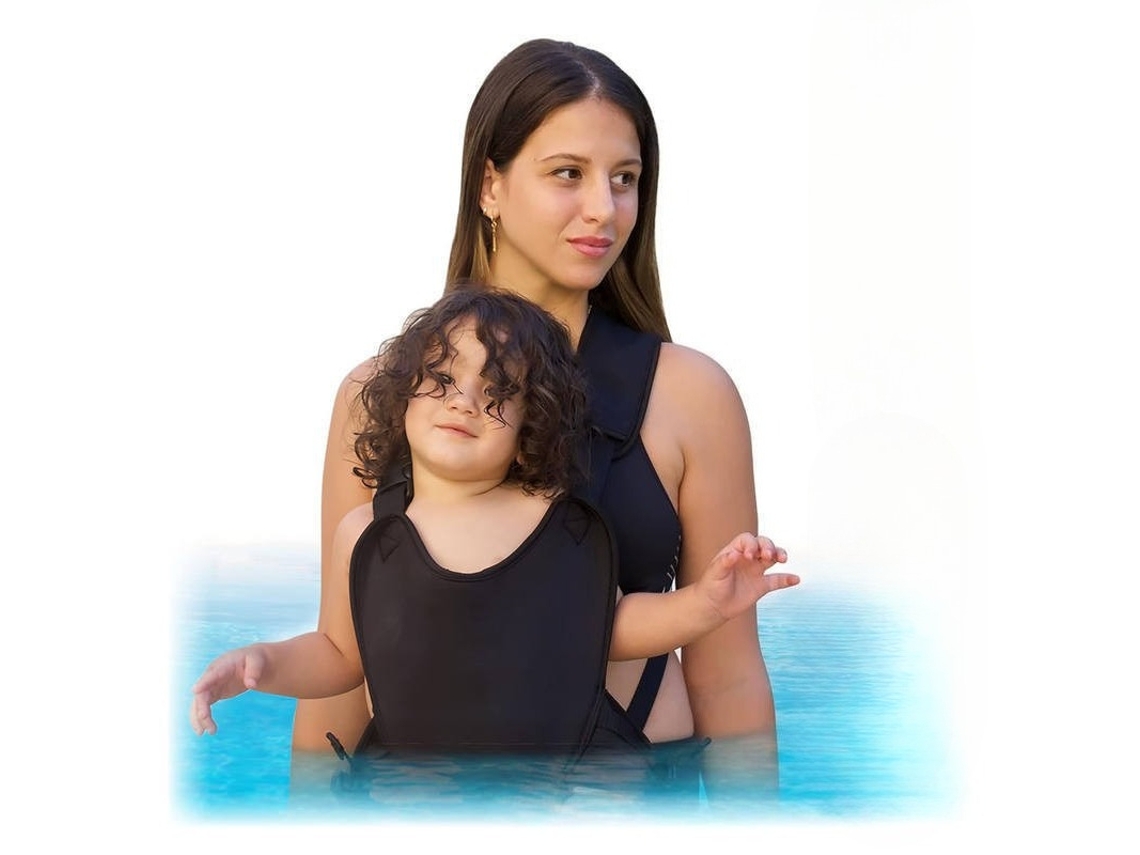 Portabebés Digitallab Para Agua Y Tierra Con Correas Ajustables, Asiento Ligero Para Piscina Y Playa - Negro