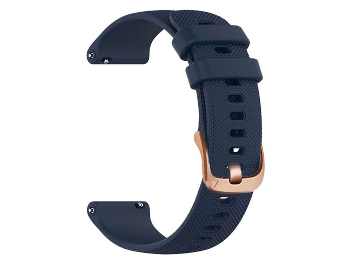 Bracelete Para Garmin Vivoactive 5 / Venu / Forerunner 165 (22mm) - Silicone Esportivo - Fivela Dourada Rosa Azul Meia-noite