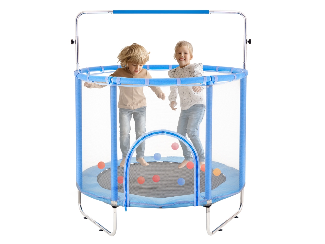Mini trampolín Succebuy de 55 pulgadas para niños con red de seguridad para uso en interiores y exteriores