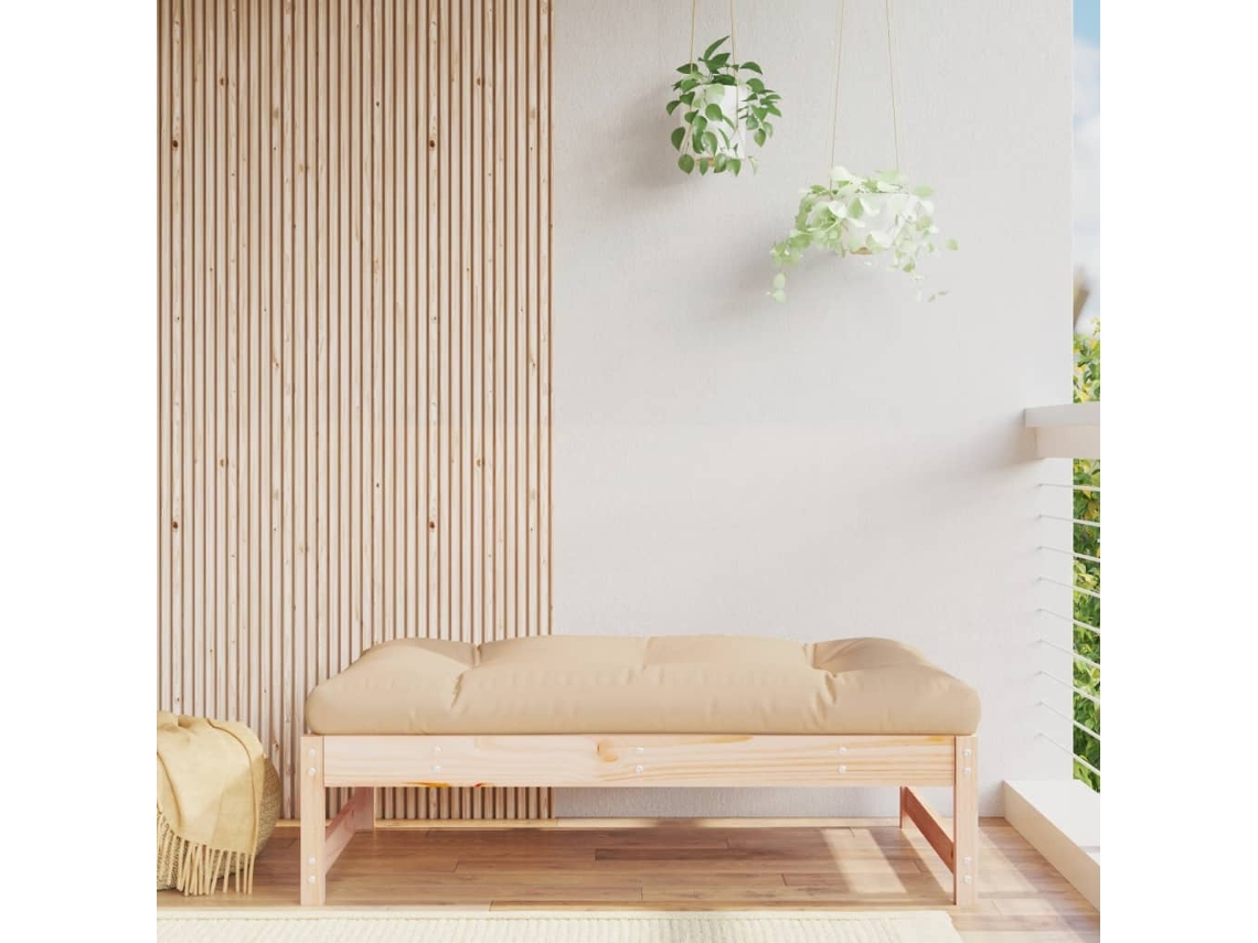 Taburete De Jardín Madera Maciza De Pino 120x80 Cm