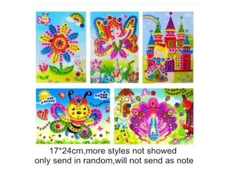 Hecho a mano 3d niños mosaico diy pegatinas de cristal arte - espuma eva juguetes educativos creativosQ1 SLOWMOOSE