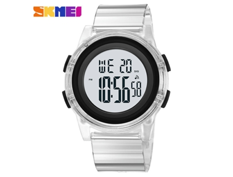 Relojes para niños Relojes digitales EL-Lights impermeables con alarma Reloj de pulsera para niños-Blancura translúcida LUUCOZK