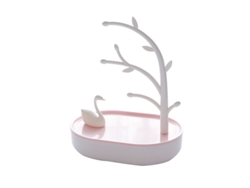 Bandeja De Joyería Swan Lake Grande Caja De Almacenamiento Porta Anillos Plato De Aretes (rosa)