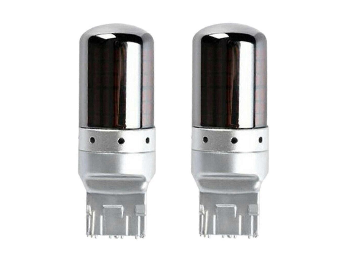 Omni-2pcs Bombilla Led 7440 T20 144smd Ámbar Canbus Sin Error 12v 21w 1000lm Para Señal De Giro Plata