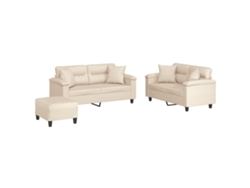 Maison Exclusive - Juego De Sofás Con Cojines 3 Piezas Tela Microfibra Beige