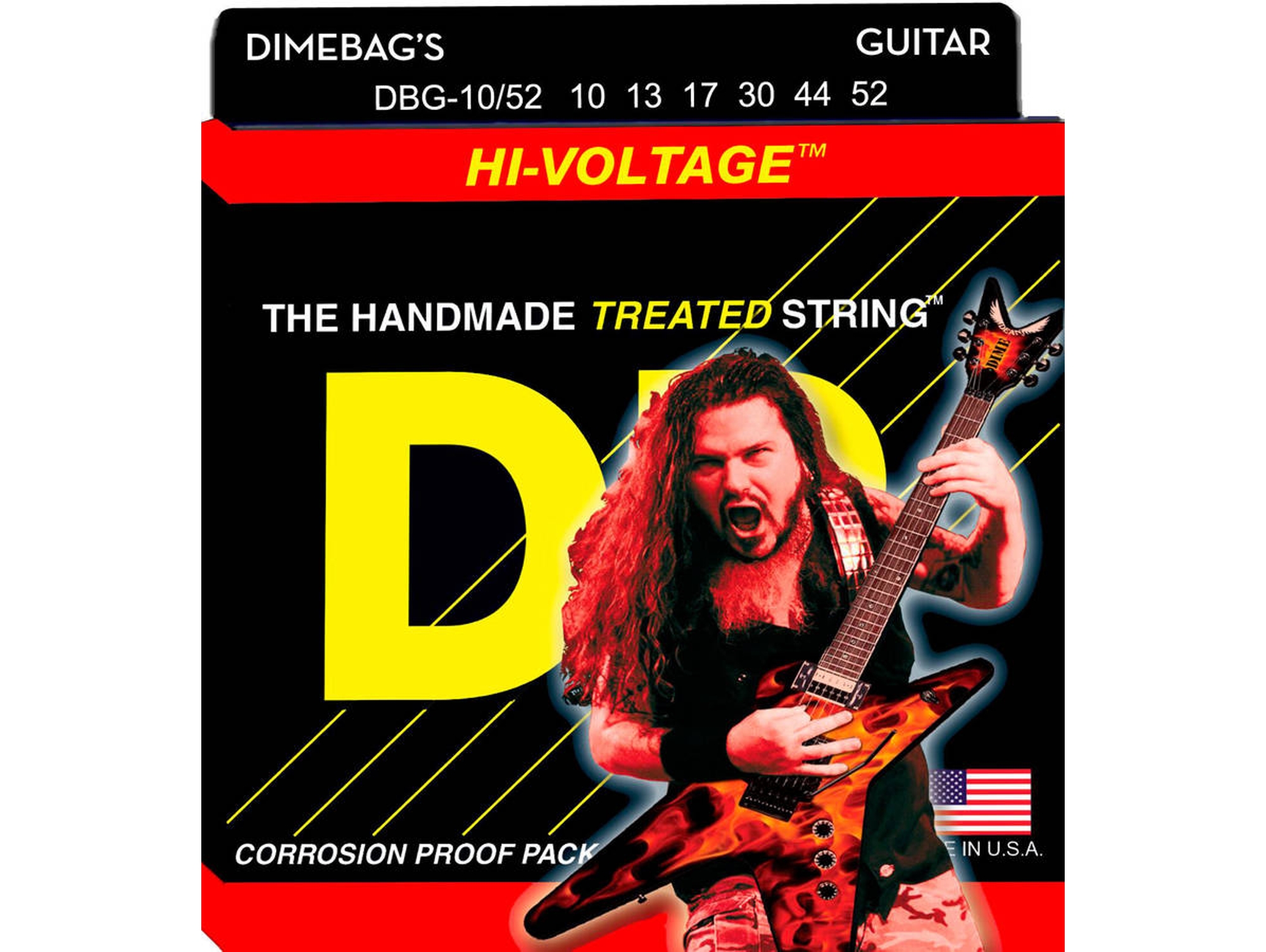 Juego de Cuerdas Guitarra Eléctrica DR DBG-10/52 DIMEBAG (0.10 - .013 - .017 - .030 - .044 - .052 - Níquel)