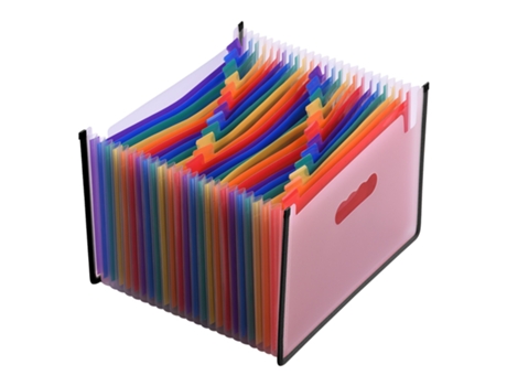 Carpeta de archivos expandible con 24 bolsillos, organizador de archivos acordeón, tamaño de letra A4, organizador de documentos, Color arcoíris pa...