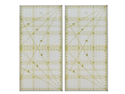 2 Reglas Cuadradas Antideslizantes Para Costura, Acrílico Bicolor Transparente, 30x15x1cm, Herramienta De Medición Para Bricolaje.