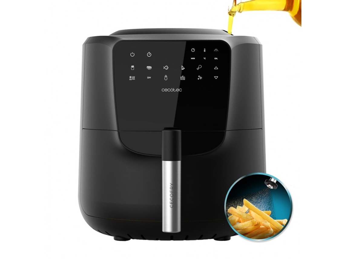 Cecotec Freidora De Aire Sin Aceite De 5,5 L Cecofry Rain Air Fryer. 1550 W, Spray De Aceite Incorporado