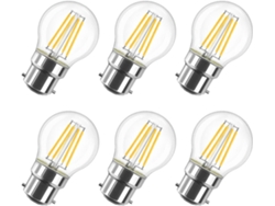 Rebe-bombilla Led Filamento 6w G45 B22, 2700k Blanco Cálido, 806lm, Estilo Vintage, No Regulable, Paquete De 6 clase Energética D