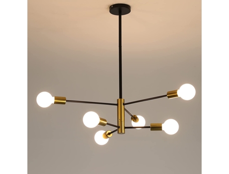 Lámpara Pendurada de Teto Vintage Luzes de Teto de 6 Armadilhas E27 Lámpara de Aranha Industrial Moderna para Sala de Estar Quarto Corredor Co