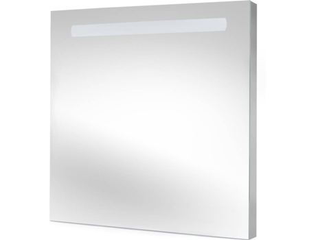 EMUCA Espejo de Baño Pegasus con Iluminación Frontal Led- Rectangular 600 X 700 Mm- Ac 230V 50Hz- 6 W- Aluminio y Cristal