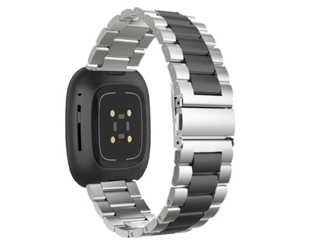 Correa Acero para Fitbit by Google Versa 2 Negro y Prata