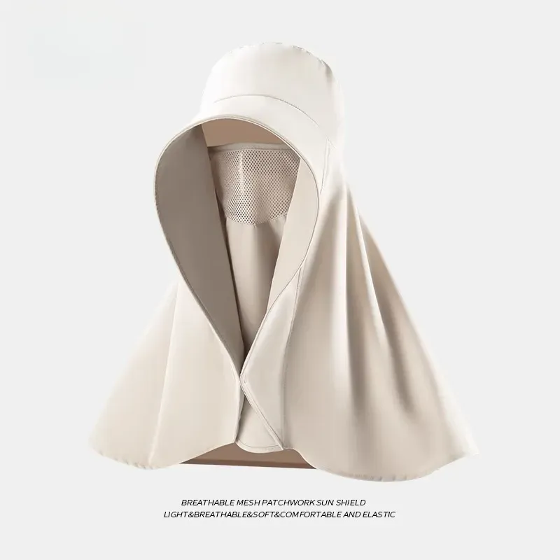 Sombrero De Sol Para Mujer Czhhmart Upf 50+, Ala Extra Ancha, Protección Para El Cuello De 360°, Tejido De Secado Rápido Para El Verano, Color Beige.