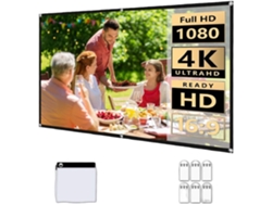 Pantalla de proyección portátil de 120 pulgadas para uso doméstico y exterior.