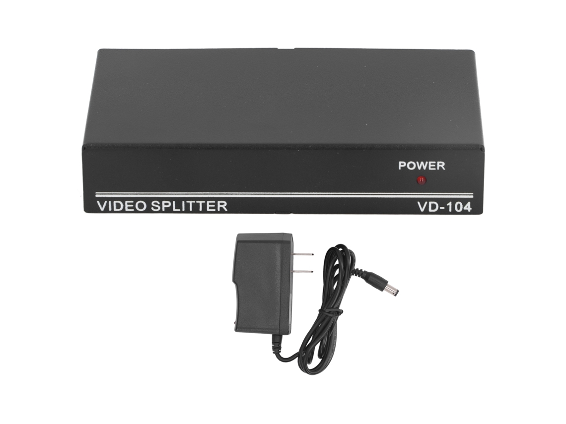 Divisor De Vídeo Bnc Full Hd 1080p Con 1 Entrada Y 4 Salidas Para Cine En Casa, Reuniones Y Educación. Enchufe Usb De 100-240 V.