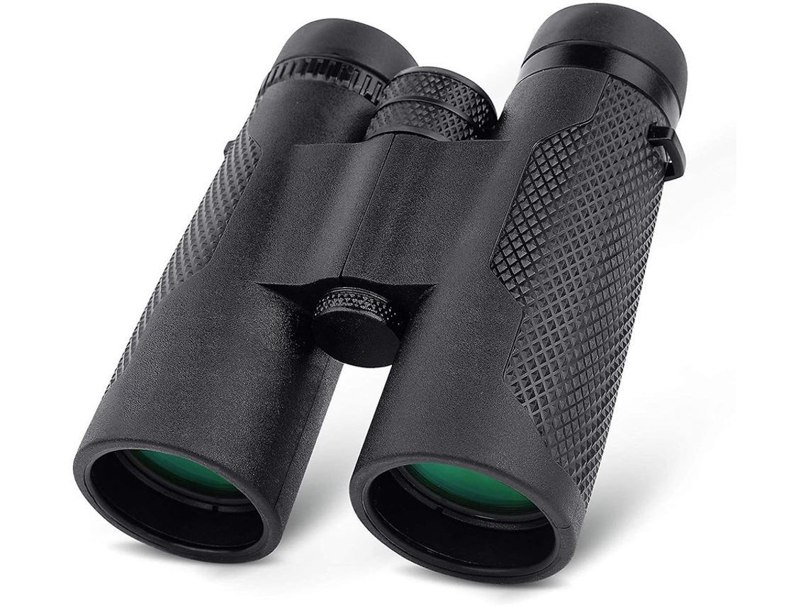 Binoculares compactos 10x42 IP68, adaptador para smartphone, unisex, para observación de aves, viajes y caza, color negro. Bestvite