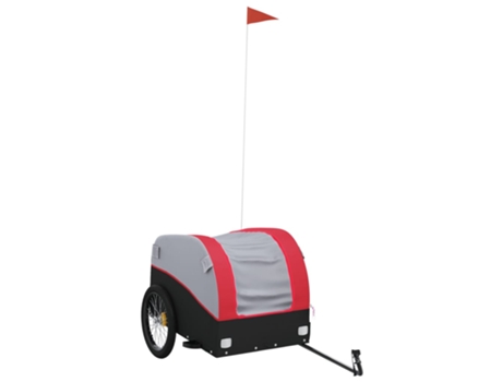 Remolque VIDAXL para bicicleta hierro negro y rojo (45 kg)