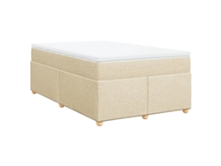 Maison Exclusive - Cama Box Spring Con Colchón Tela Color Crema 120x200 Cm