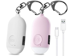 Alarma de Emergencia Personal 130 dB, Recargable con Linterna LED, Antiacoso, para Mujeres, Niños, Ancianos, Aventureros 2 Piezas