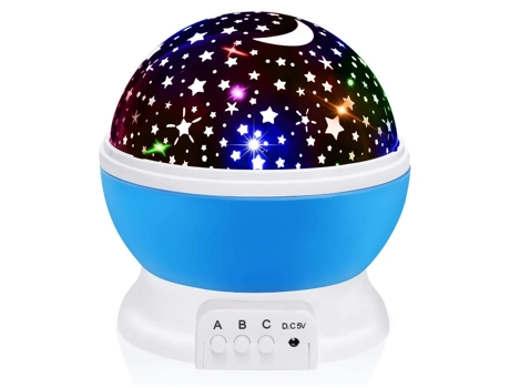 Luz nocturna de estrella para niños, 12 modos de luces que cambian de color con cable USB, lámpara de escritorio con proyector de estrella lunar gi...