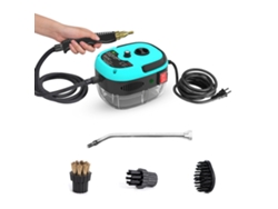 Limpiador a vapor portátil de 2500 W, 900 ml de capacidad, 3 bares de presión, con 3 cabezales de cepillo, para hogar, coche y muebles (azul)