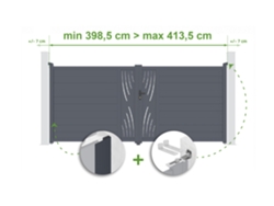 Puerta batiente ajustable, ancho 4 m, altura 180 cm, aluminio gris, Casanoov
