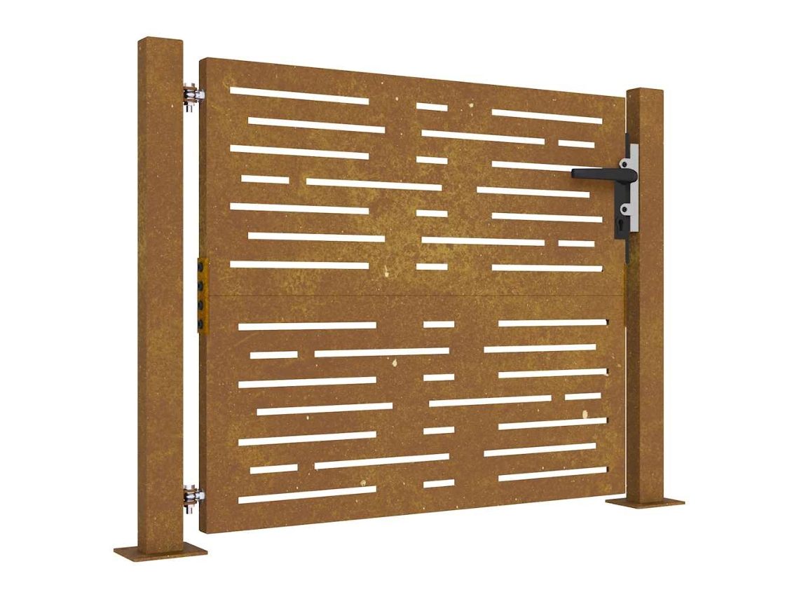 Maison Exclusive - Puerta De Jardín 100x75 Cm De Acero Corten Con Diseño Cuadrado