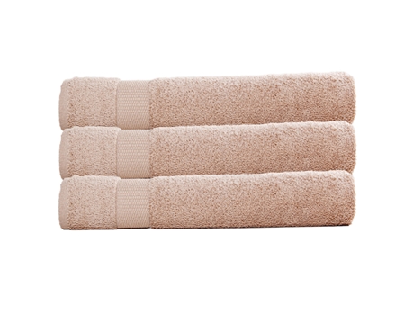 Juego de 3 Toallas de Baño BLANC AVENUE (70 x 130 cm - 100% Algodón - Beige)