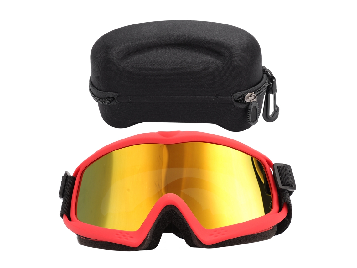 2026-gafas De Sol Para Perros Antiviento Antipolvo Protección Uv Ajustables Para Esquí Ciclismo Viajes Marco Rojo Lentes Rojas