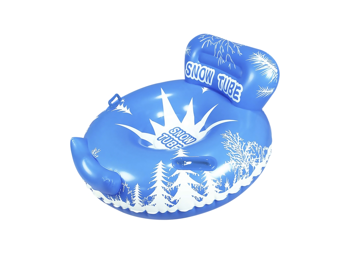 Colchoneta híbrida redonda con respaldo y asas, para nieve y agua. 115 cm.