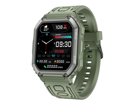 Smartwatch KR06 Pantalla de 1.8 pulgadas Bluetooth Llamada Impermeable Deportes Podómetro Monitor de ritmo cardíaco Verde