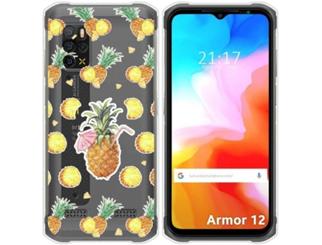 Carcasa Ulefone Armor 12 5G TUMUNDOSMARTPHONE Dibujos Transparente Piña Multicolor