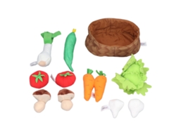 Conjunto De Brinquedos De Vegetais Pelúcia Cesta Para Bebês Educação Precoce Brincadeira De Fingir Até 2 Anos