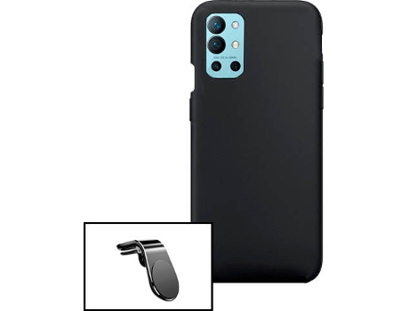 Carcasa + Soporte OnePlus 9R PHONECARE Silicona Líquida Negro
