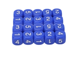 Juego De 20 Dados Numéricos De Seis Caras Con Bordes Redondeados, De Plástico, Para Juegos De Mesa Y Enseñanza, Color Azul.