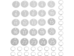 Llaveros Numerados De Acero Inoxidable Con Anilla De 30 Mm – Paquete De 25 Llaveros Numerados Para La Identificación De Llaves
