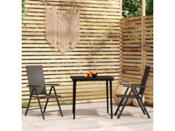 Juego de comedor de jardín negro de 2 piezas Dkd Home Decor