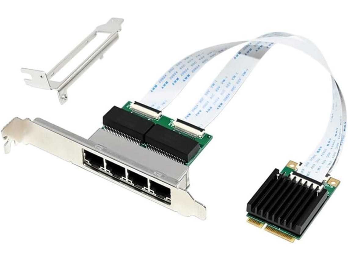 Tarjeta De Red Gigabit Ethernet Minipcie Con 4 Puertos Rj45, 10/100/1000 Mbps, Sas I350-t4