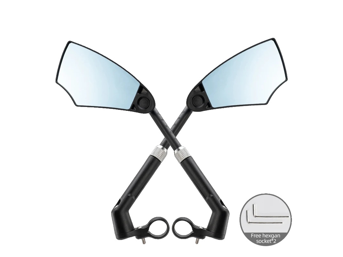 Espejo retrovisor para bicicleta, ajuste de rotación de 360°, diseño antirreflejos, 1 par