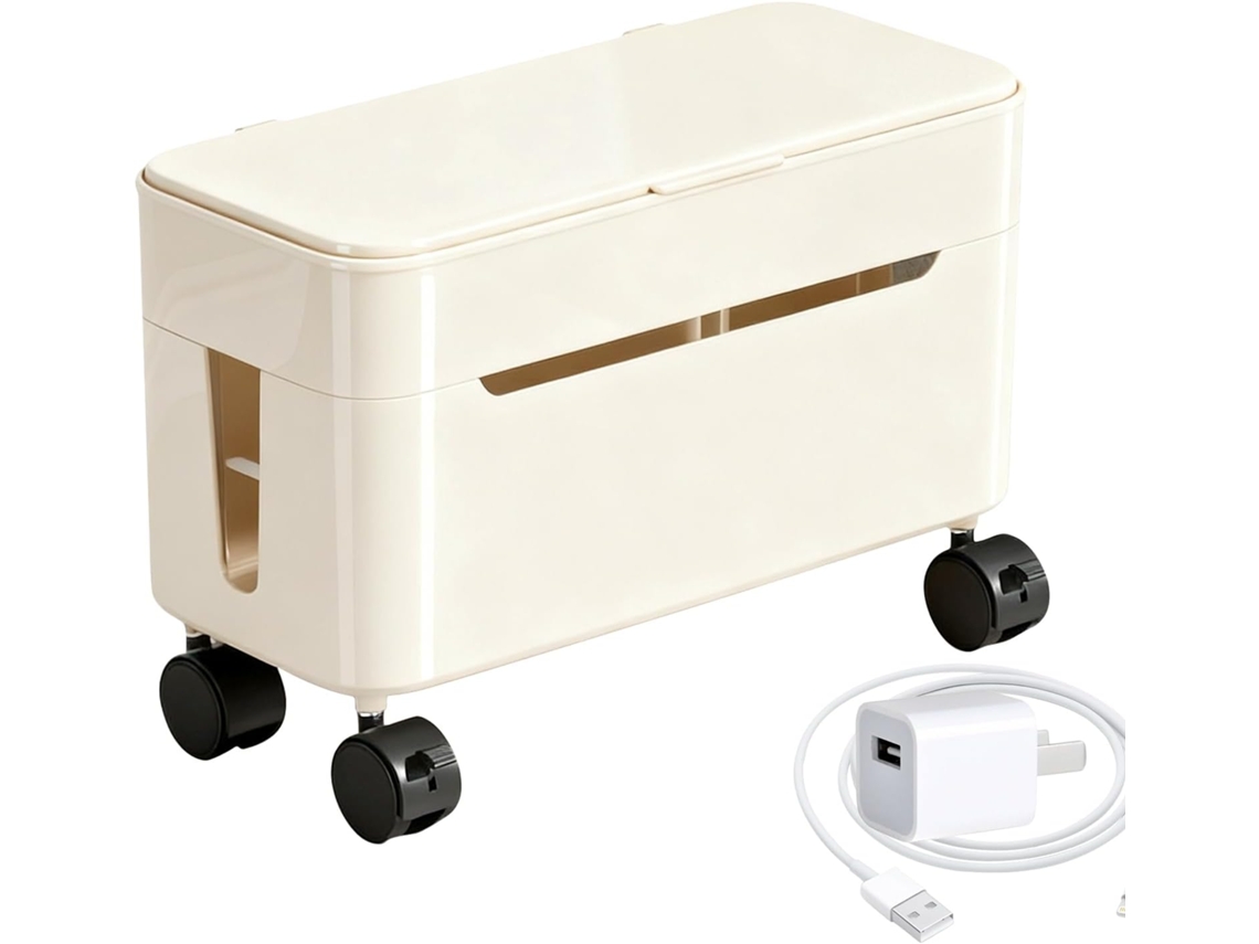 Caja organizadora de cables SFUSHOS con ruedas, tipo estuche