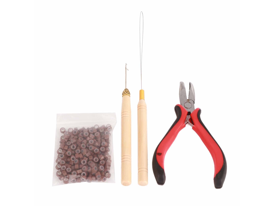 Kit De Herramientas Para Extensiones De Pelo Con Alicate Y Agujas De Gancho 4 Piezas
